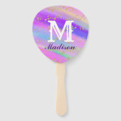 金ゴールドカラフル斑紫ユニコーン誕生日 ハンドファン (正面)