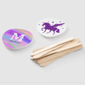 金ゴールドカラフル斑紫ユニコーン誕生日 ハンドファン (組立なし)