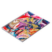 金ゴールドカラフル旋回煙モノグラム液体抽象芸術 ノートブック (左側)