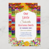 金ゴールドカラフル・メキシコ毛布フローラ祭 招待状 (正面/裏面)