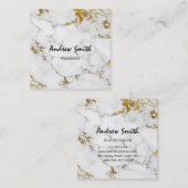 金ゴールドカララグレーマーブルビップコンサルティングサービス スクエア名刺 (正面/裏面)