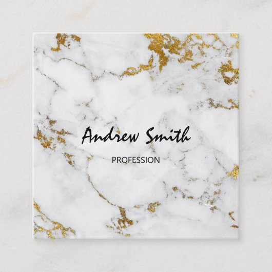 金ゴールドカララグレーマーブルビップコンサルティングサービス スクエア名刺 (正面)