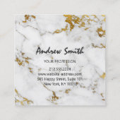 金ゴールドカララグレーマーブルビップコンサルティングサービス スクエア名刺 (裏面)