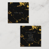 金ゴールドカララブラックマーブルビップ名刺 スクエア名刺 (正面/裏面)