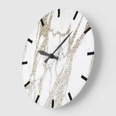 金ゴールドカララマーブルグレーブラックストーンホワイト ラージ壁時計 (傾斜)