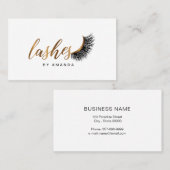 金ゴールドカラーのLashesアーティスト名刺 名刺 (正面/裏面)