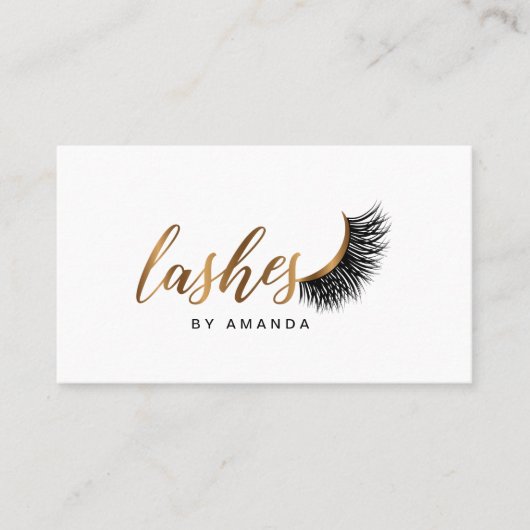 金ゴールドカラーのLashesアーティスト名刺 名刺 (正面)