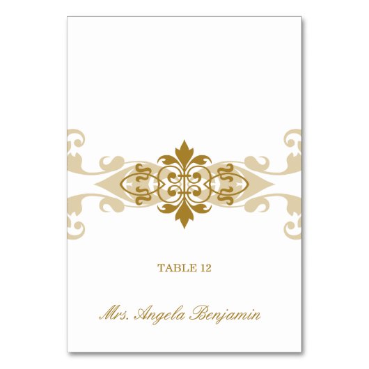 金ゴールドカラーアイアンワークスエレガントウェディング座席表 テーブルナンバー (正面)