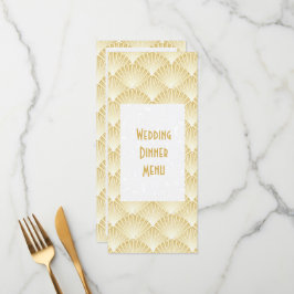 金ゴールドカラーアールデコ結婚デザインの夕食 メニュー