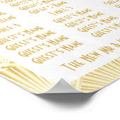 金ゴールドカラーアールデコ結婚デザイン席 ポスター (角)