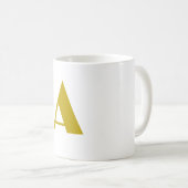 金ゴールドカラーカスタムモノグラムイニシャル文字プレーン コーヒーマグカップ (正面右)