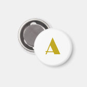 金ゴールドカラーカスタムモノグラムイニシャル文字プレーン マグネット (正面/裏面)