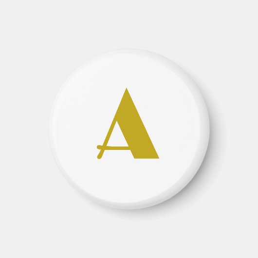 金ゴールドカラーカスタムモノグラムイニシャル文字プレーン マグネット (正面)