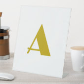 金ゴールドカラーカスタムモノグラムイニシャル文字プレーン 台座サイン (インサイチュ)