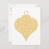 金ゴールドカラークリスマスボーブルデザイン。 シーズンポストカード (正面/裏面)