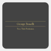 金ゴールドカラーグレイクラシカルパーソナルシカスタマイズック スクエアシール (正面)