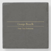 金ゴールドカラーグレイクラシカルパーソナルシカスタマイズック ストーンコースター (正面)