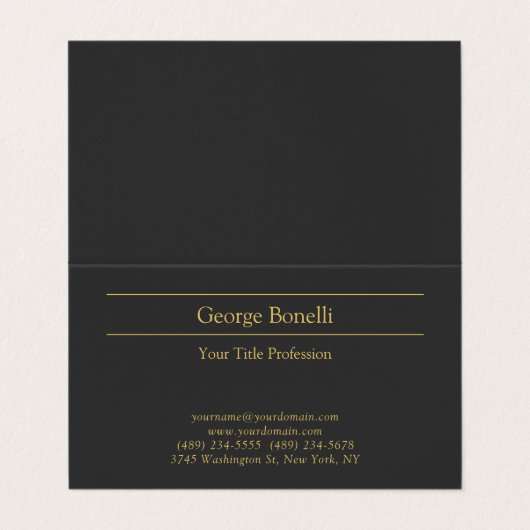 金ゴールドカラーグレイクラシカルパーソナルシカスタマイズック 名刺 (外部フラット)