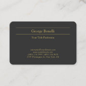 金ゴールドカラーグレイクラシカルパーソナルシカスタマイズック 名刺 (正面)