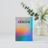 金ゴールドカラーシフトホログラフィックイヤリングディスプレイカード 名刺 (スタンド正面)