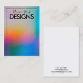 金ゴールドカラーシフトホログラフィックイヤリングディスプレイカード 名刺 (正面/裏面)