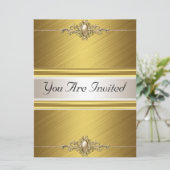 金ゴールドカラーバースデーパーティー 招待状 (スタンド正面)