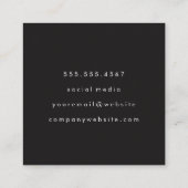 金ゴールドカラーブロックモダンスタイル スクエア名刺 (裏面)