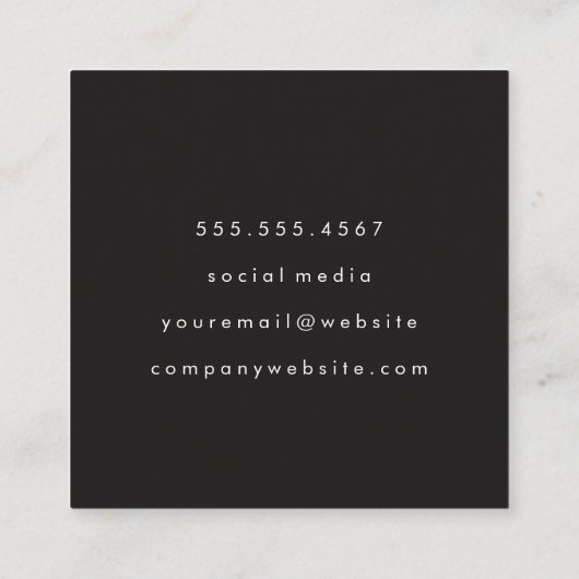 金ゴールドカラーブロックモダンスタイル スクエア名刺 (裏面)