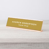 金ゴールドカラープレインミニマエレガントリストシンプル デスクネームプレート (正面)