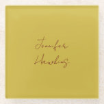 金ゴールドカラープロフェッショナルの手書き ガラスコースター<br><div class="desc">シンプルなミニマルモダンデザイン。彼らは全てシンプル魅力的だユニーク。</div>