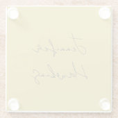 金ゴールドカラープロフェッショナルの手書き ガラスコースター (裏面)