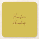 金ゴールドカラープロフェッショナルの手書き スクエアペーパーコースター<br><div class="desc">シンプルなミニマルモダンデザイン。彼らは全てシンプル魅力的だユニーク。</div>
