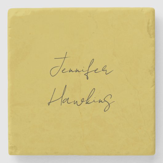 金ゴールドカラープロフェッショナルの手書き ストーンコースター (正面)