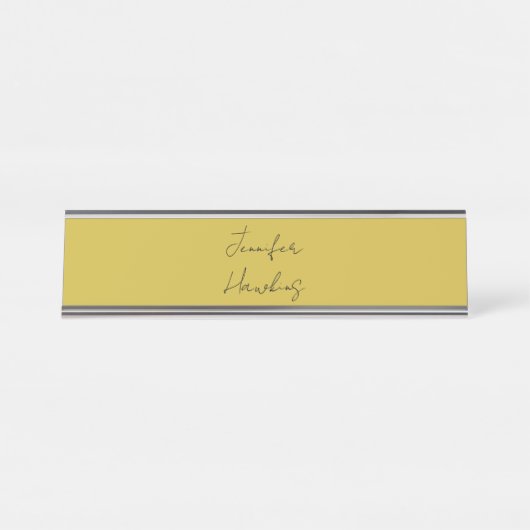 金ゴールドカラープロフェッショナルの手書き デスクネームプレート (正面)
