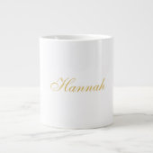 金ゴールドカラープロフェッショナルトレンディーミニマリスト名 ジャンボコーヒーマグカップ (正面)