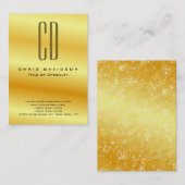 金ゴールドカラーミニマルモダンリストモノグラム 名刺 (正面/裏面)