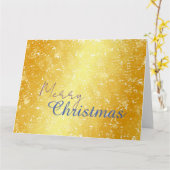 金ゴールドカラーメリークリスマスファミリーメッセージ新年 カード (黄色い花)