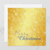 金ゴールドカラーメリークリスマスファミリーメッセージ新年 シーズンカード (正面/裏面)