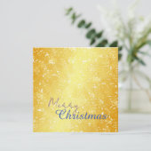 金ゴールドカラーメリークリスマスファミリーメッセージ新年 シーズンカード (スタンド正面)