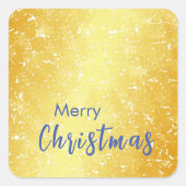 金ゴールドカラーメリークリスマスファミリーメッセージ新年 スクエアシール (正面)
