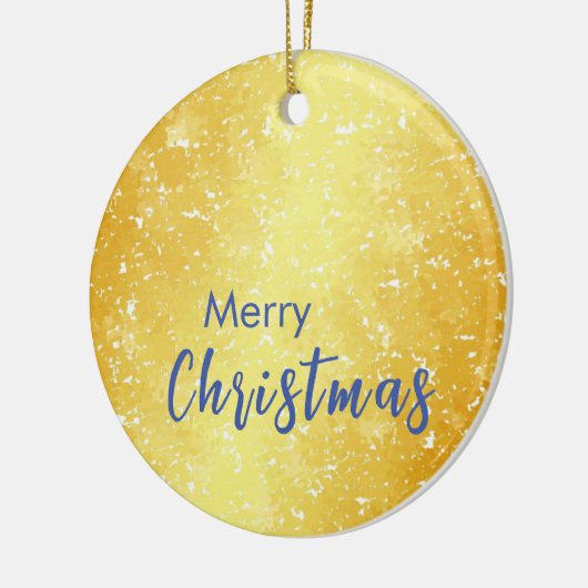 金ゴールドカラーメリークリスマスファミリーメッセージ新年 セラミックオーナメント (左)