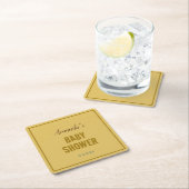 金ゴールドカラーモダンミニマリスト赤ちゃんシャワー スクエアペーパーコースター (インサイチュ)