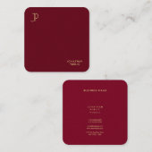 金ゴールドカラーモノグラムテンプレートプレミアムパールラグジュアリー スクエア名刺 (正面/裏面)