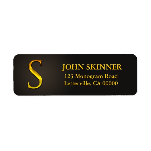 金ゴールドカラーモノグラムB差出人住所ラベル ラベル (正面)