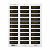 金ゴールドカラーモノグラムI差出人住所ラベル ラベル (フルシート)