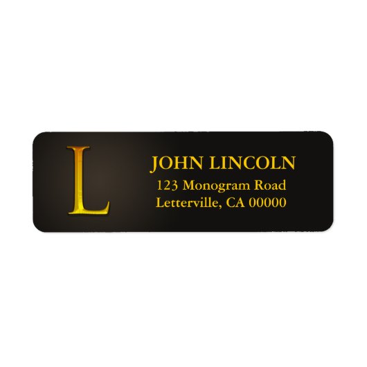 金ゴールドカラーモノグラムL差出人住所ラベル ラベル (正面)
