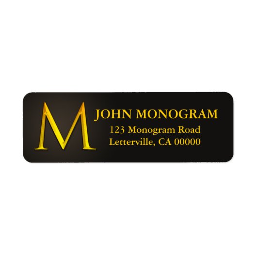 金ゴールドカラーモノグラムM差出人住所ラベル ラベル (正面)