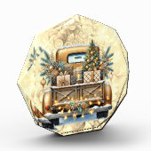 金ゴールドカラーヴィンテージトラックメリークリスマス フォトブロック (左)