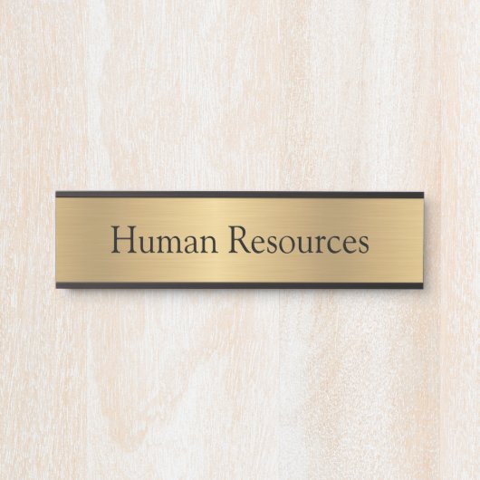 金ゴールドカラー人事オフィスのドアサイン サインプレート (正面)