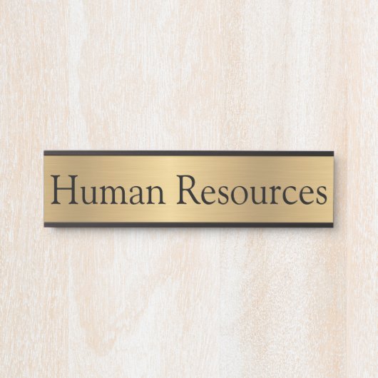 金ゴールドカラー人事オフィスのドアサイン サインプレート (正面)